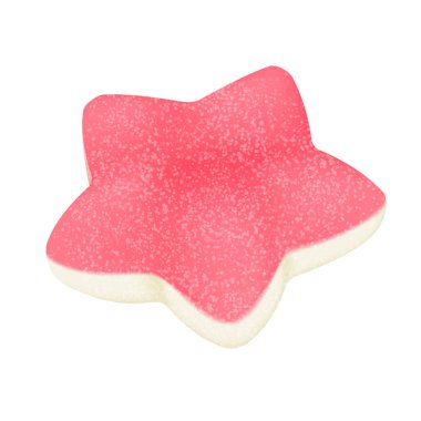 3 boyutlu jöle şekeri yıldızı, çocuklar için kırmızı vitamin balonlu şekerli tatlı.