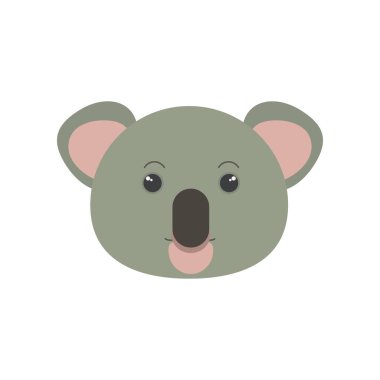 Tatlı koala yüzü, vahşi Avustralya orman karakteri çizimi portresi