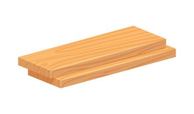 Tahta kereste fabrikasından ahşap kalaslar, ağaç dilimleri ve tahta yığını vektör çizimi.