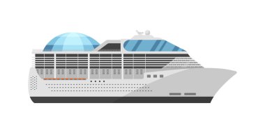 Modern bir yolcu gemisinin vektör çizimi, seyahat ve deniz tasarımları için ideal..