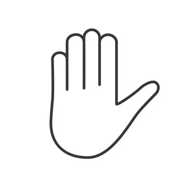 Açık avuç içi hareketinin minimalist vektör ana hatları, dur ya da selamlama işaretleri için idealdir.