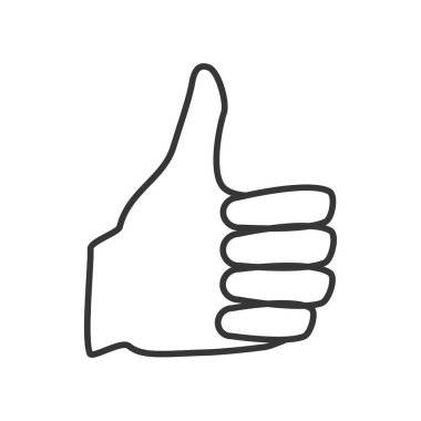 Bir el hareketinin çizgi çizgisi çizimi, onayı ve pozitifliği sembolize eder..