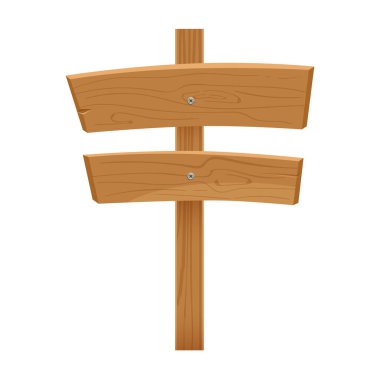 Mevsimsel temalar için harika, karla kaplı ahşap yön işaretlerinin vektör görüntüsü.