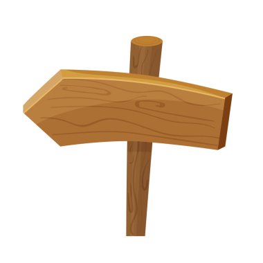 Tahta ok işaretinin vektör resmi, doğa ve macera tasarımları için ideal.