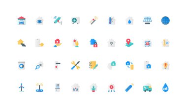 Akıllı ev yönetimi, IoT renk simgesi olan ev. Dijital sistem kontrolü ve sensörler, uzaktan erişim ve telefonla araba düz elementleri vektör çizimi olan kapı ve garaja bağlanma