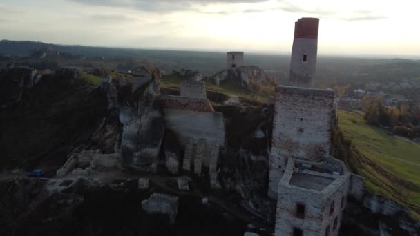 Ruins Castle Olsztyn Czestochowa Poland — Stock Video