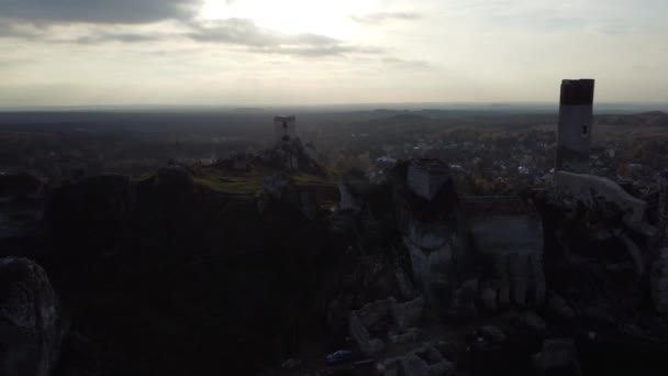 Ruinas Del Castillo Olsztyn Cerca Czestochowa Polonia — Vídeos de Stock