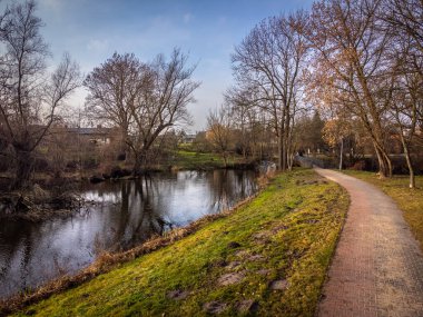 Widawa village and Nieciecz river in central Poland.
