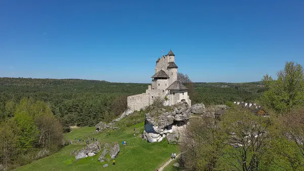 Zamek Miejscowości Bobolice Polska — Zdjęcie stockowe
