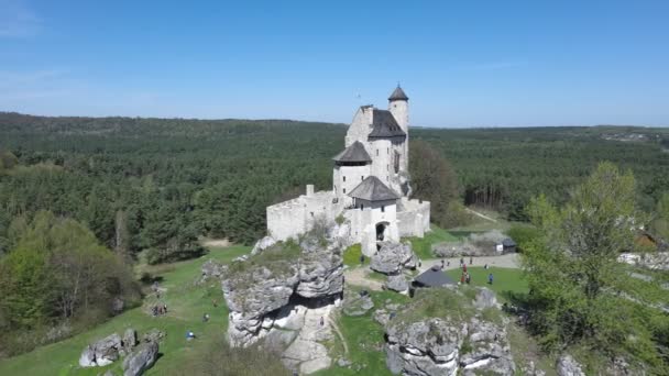 Castelo Aldeia Bobolice Polónia — Vídeo de Stock