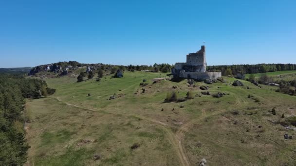 Ruins Medieval Castle Village Mirow Poland — Stock Video