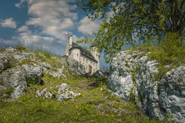 Castello Nel Villaggio Bobolice Polonia — Foto Stock