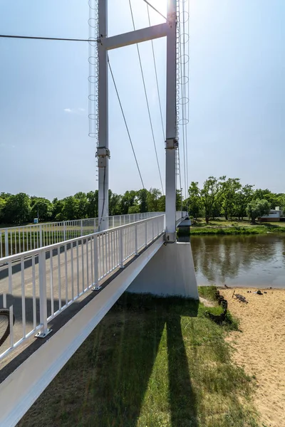 Puente Sobre Río Warta Ciudad Sieradz Polonia — Foto de Stock