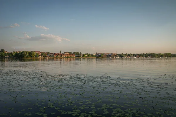 Lago Cidade Ostroda Polônia — Fotografia de Stock