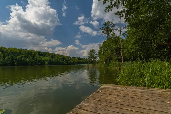 Шаг Малый Озеро Расположенное Мазурском Озерном Районе Польша — стоковое фото