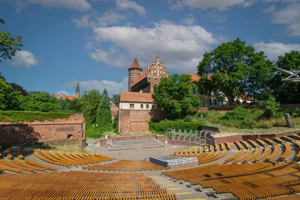 stock image Medieval castle in the city of Olsztyn, Poland.