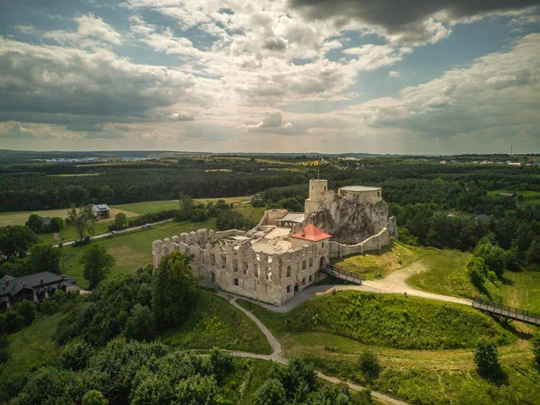 Ruiny Średniowiecznego Zamku Wsi Rabsztyn Polska — Zdjęcie stockowe