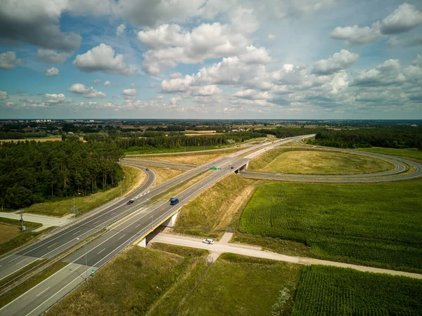 Highway Seen Intersection Poland — Stock Photo, Image