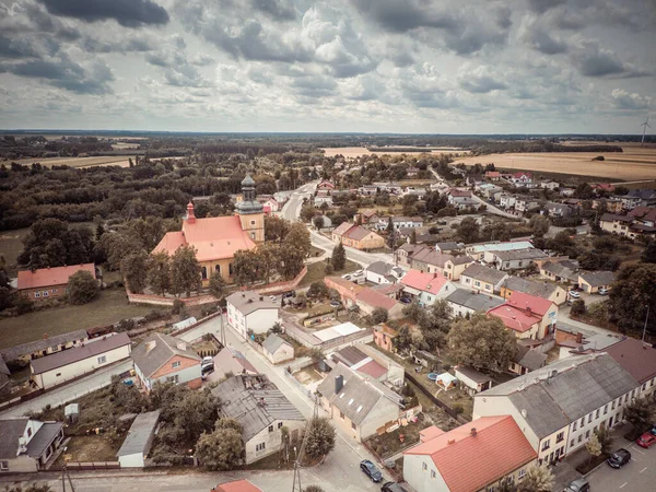 Город Бурзенин Реке Варта Вид Сверху Польша — стоковое фото