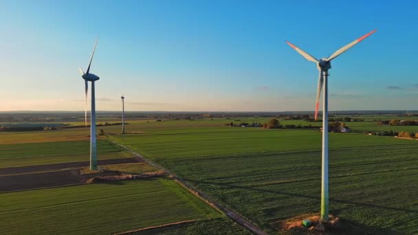 Windmills Wind Farm Poland — Stock Video