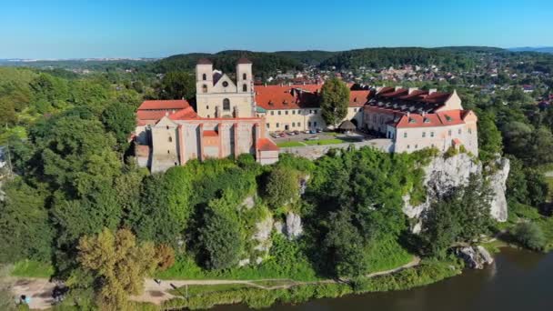 Tyniec Polonya Daki Manastır Binaları — Stok video