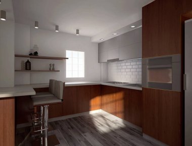 İlginç bir düzeni olan modern bir daire..