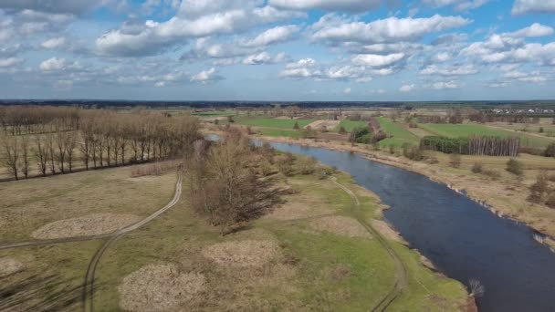 Rzeka Warta Koło Sieradza Polska — Wideo stockowe