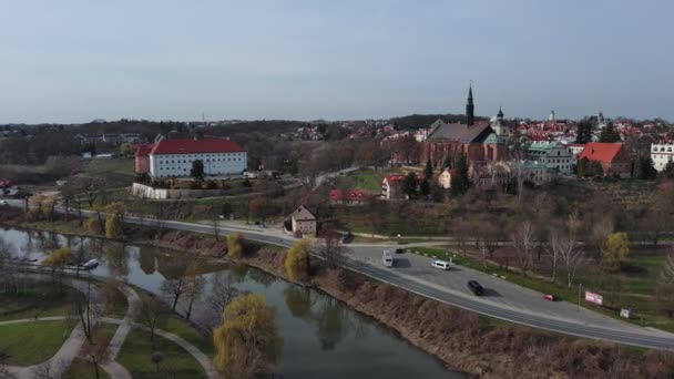 Kasteel Kathedraal Basiliek Stad Sandomierz Polen — Stockvideo