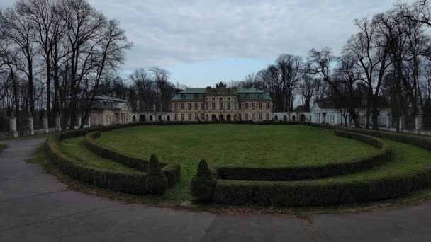 Palacio Complejo Parques Szczekociny Polonia — Vídeos de Stock