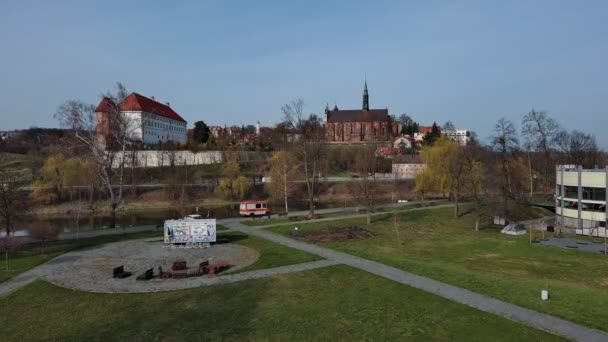 城と大聖堂のバシリカ サンドミシュ ポーランド — ストック動画
