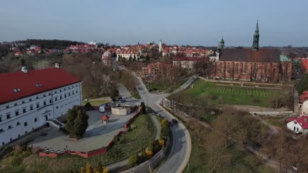 城と大聖堂のバシリカ サンドミシュ ポーランド — ストック動画