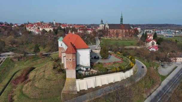 Vista Superior Castelo Catedral Sandomierz Polônia — Vídeo de Stock