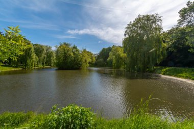 Spring version of Widzewski Park in d, Poland.