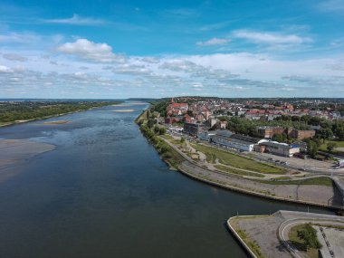 Polonya 'nın Vistula Nehri kıyısındaki Grudzidz şehri.