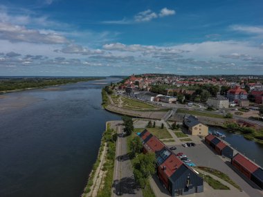 Polonya 'nın Vistula Nehri kıyısındaki Grudzidz şehri.