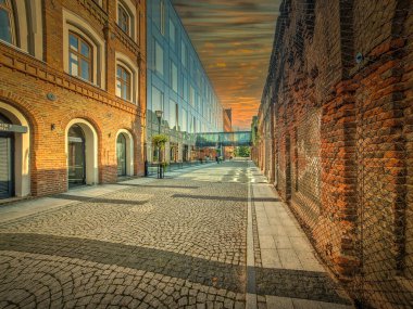 Polonya 'nın Pabianice kentindeki Şato ve eski şehir.