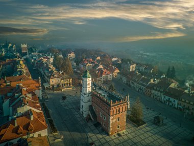 Sandomierz seen from above on an autumn morning, Poland. clipart