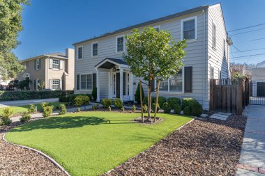 Kaliforniya, ABD 'deki ahşap evler.