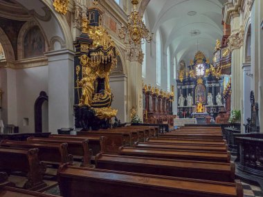 Tyniec, Krakow, Polonya 'daki manastır binaları.