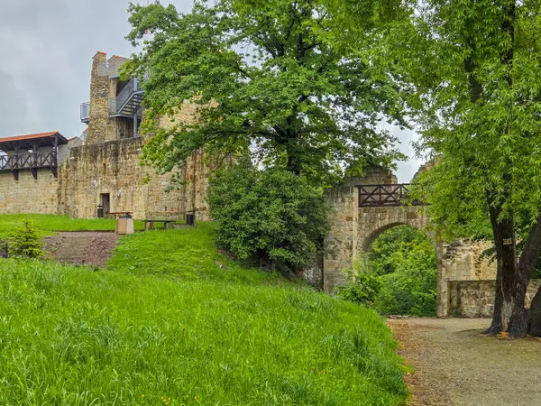 Polonya 'nın Dobczyce köyündeki bir ortaçağ kalesinin kalıntıları..