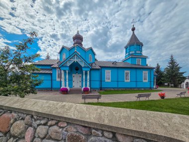Polonya 'nın Narew kentindeki Tahta Ortodoks Kilisesi.