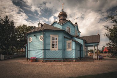 Polonya 'nın Narew kentindeki Tahta Ortodoks Kilisesi.