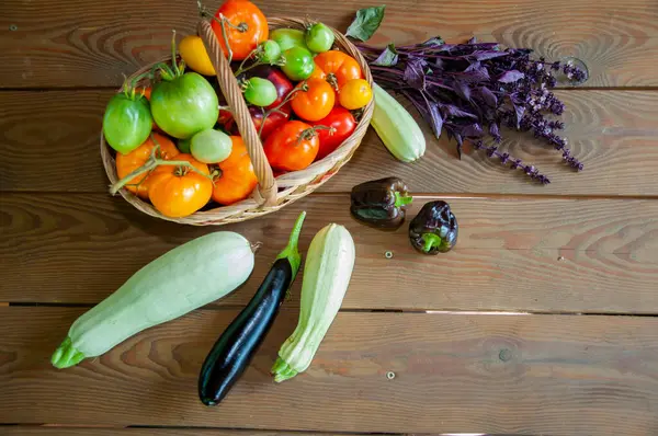 オーガニック食品 野菜の収穫について エコ農業と収穫について 夏や秋の農作物について 野菜の収穫について 新鮮で有機的な健康的な野菜 ガーデニング農業の栽培 コピースペース — ストック写真