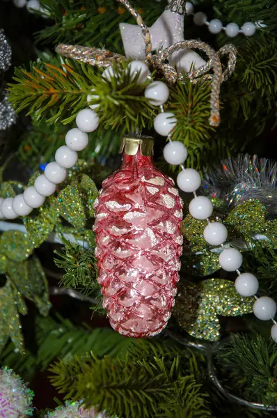 Happy New Year Christmas Shopping Sale Xmas Tree Decoration Santa — Stock Photo, Image