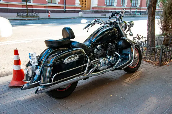 stock image Kyiv, Ukraine - August 25, 2024: Yamaha XVZ 1300 motorcycle. Motorcycle Yamaha XVZ 1300 parked outdoor, side view.