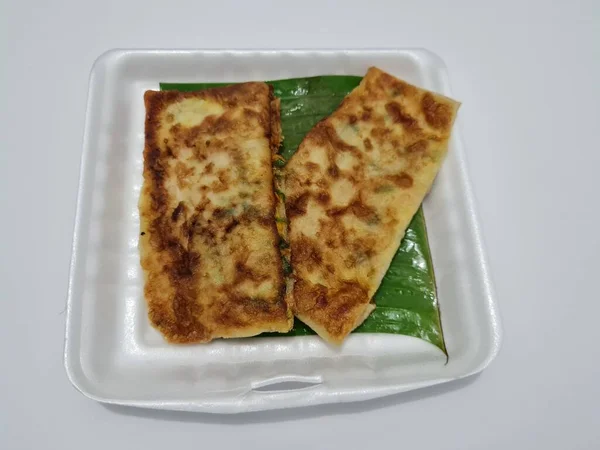 Smažená Omeleta Naplněná Zeleninou Masem Jídlo Pochází Asie — Stock fotografie