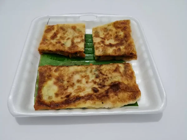 Plat Omelette Frite Rempli Légumes Viande Plat Vient Asie — Photo