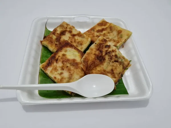 Plat Omelette Frite Rempli Légumes Viande Plat Vient Asie — Photo