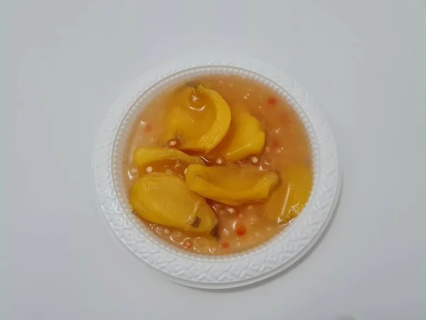Słodki Kompot Wypełniony Dojrzałym Jackfruit Małe Słodkie Kulki — Zdjęcie stockowe