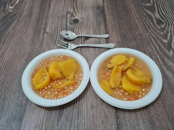 Compot Dulce Umplut Jackfruit Coapte Bile Dulci Mici — Fotografie, imagine de stoc